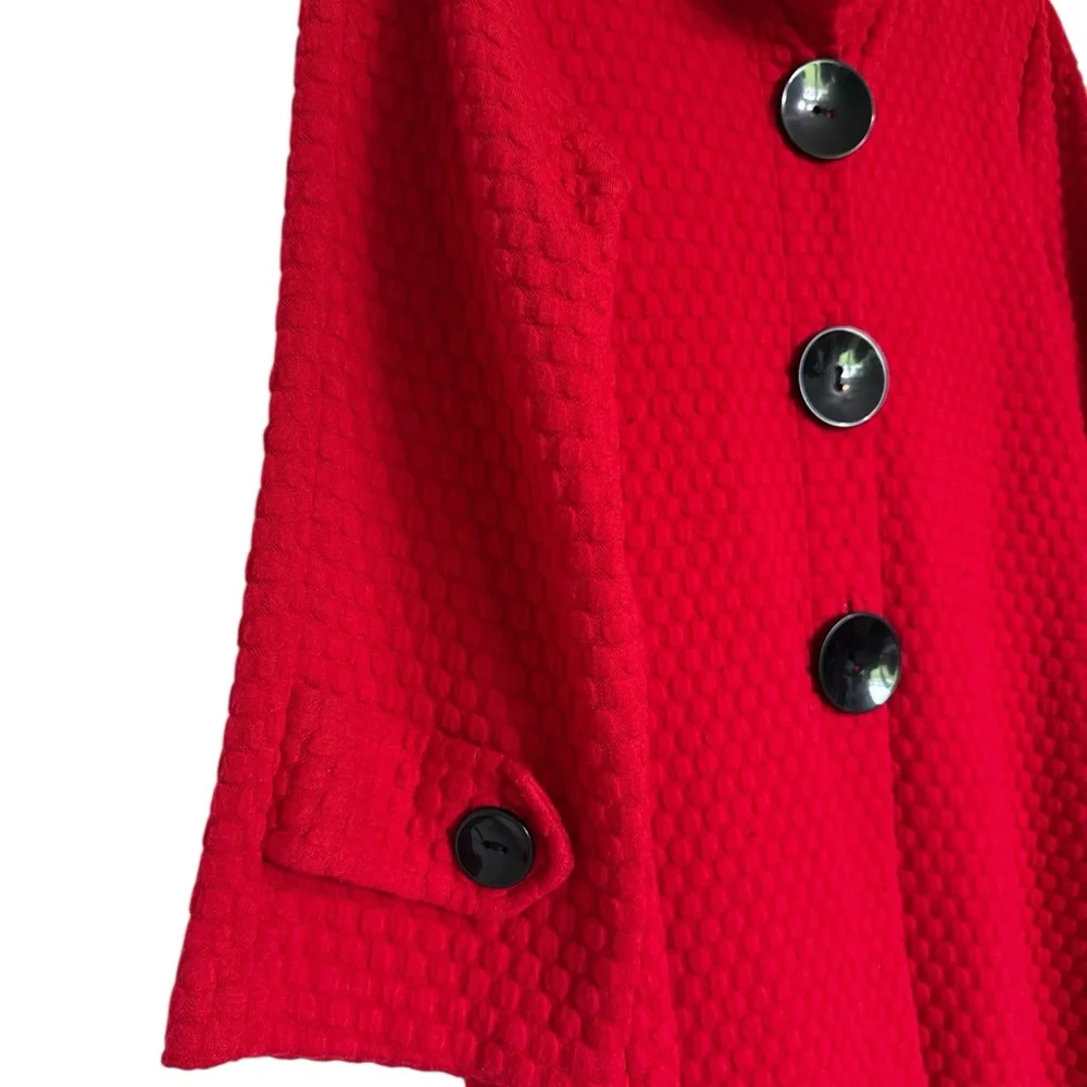 Multiples Red Button-Up Jacket - Picture 3 of 5